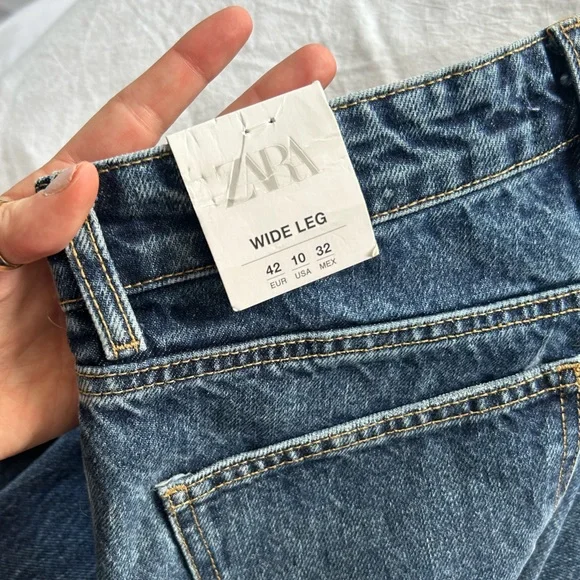 NWT Zara wide leg jeans 10 - Picture 3 of 8